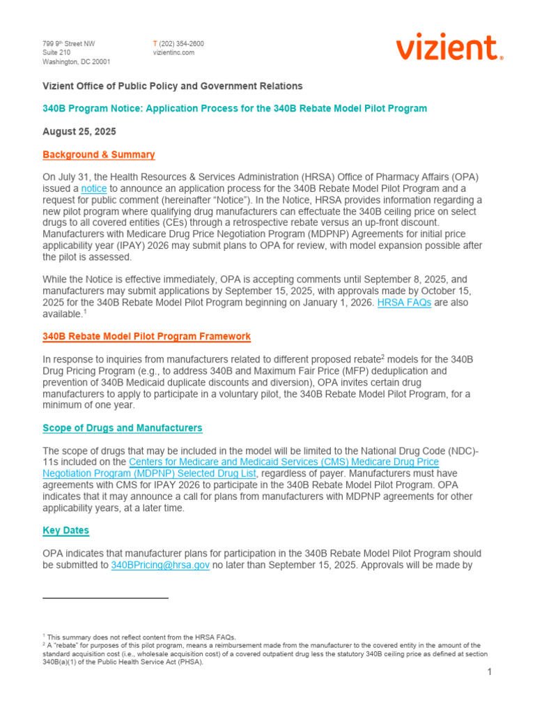340B Rebate Model Pilot Program Details | PDF | Health Care