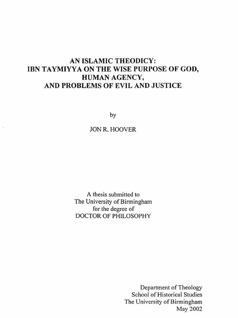 An Islamic Theodicy Free Will Problem Of Evil