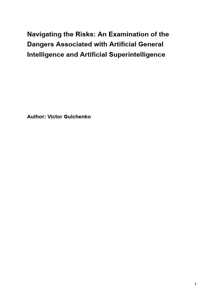 Risks of Artificial General Intelligence | PDF | Artificial ...