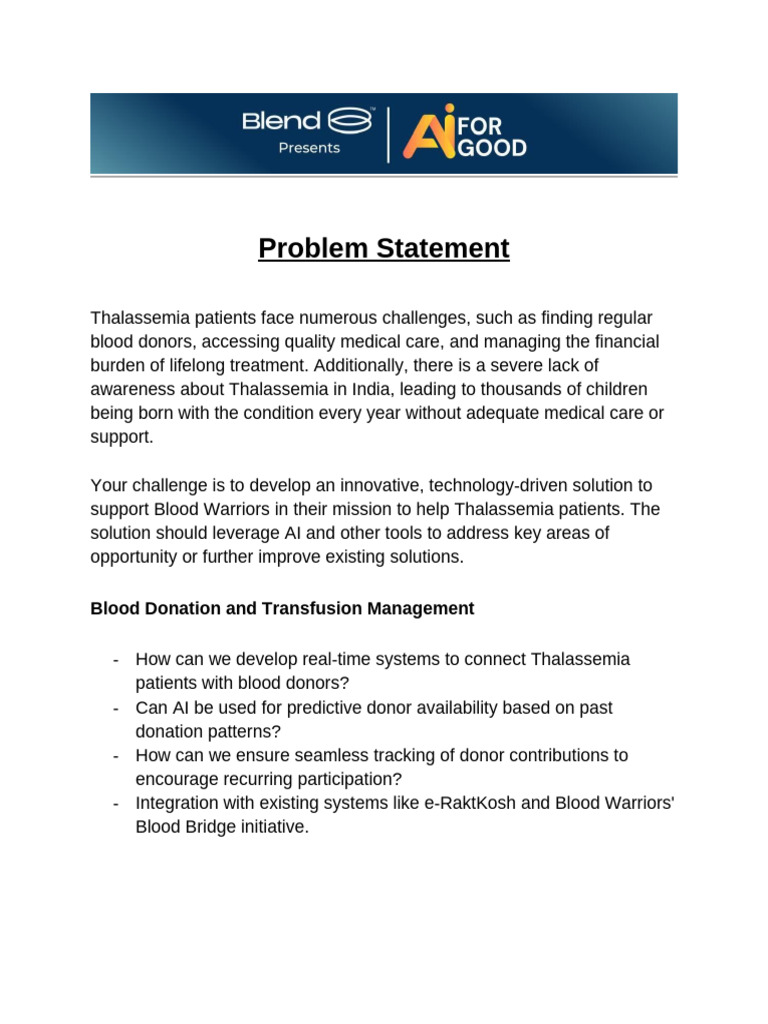 Innovative Solutions for Thalassemia Care | PDF