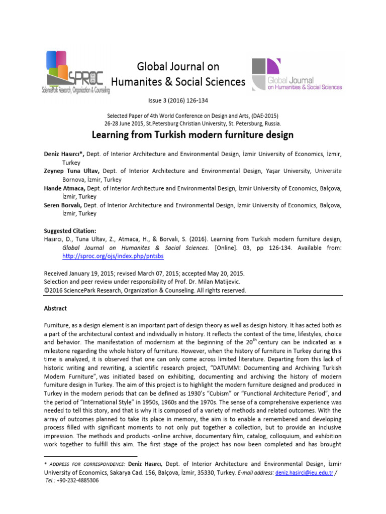 Learning From Turkish Modern Furniture Design | PDF | Modernism ...