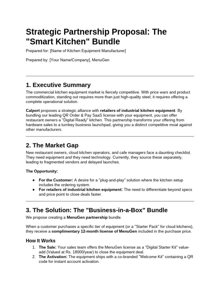Smart Kitchen Partnership Proposal | PDF | Pricing | Computing
