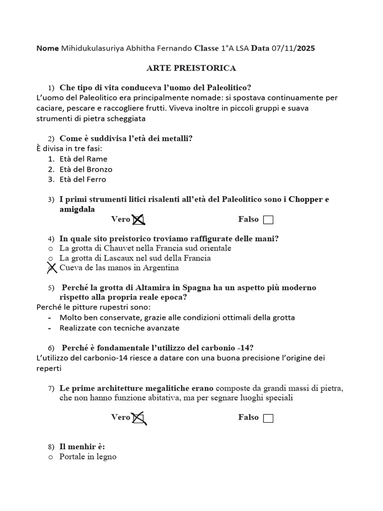 Verifica Arteologia | PDF