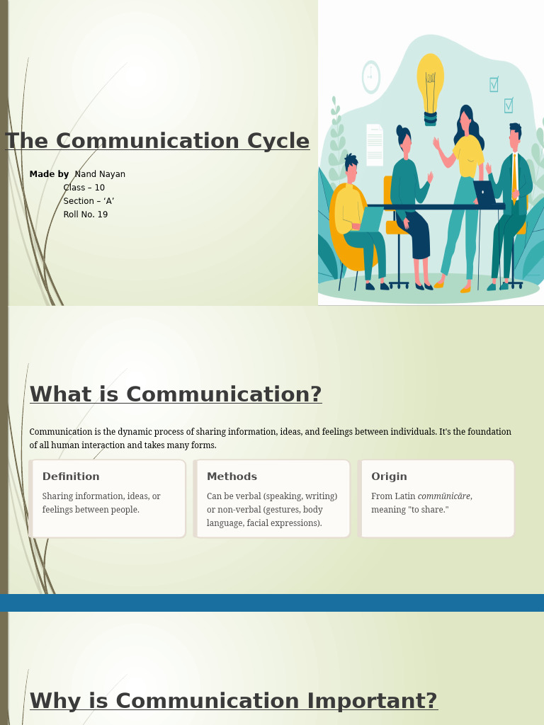 Understanding the Communication Cycle | PDF | Communication | Nonverbal ...