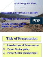 Bounsy Dethavong - Introduction of Power Sector in Lao PDR