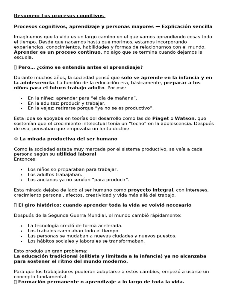 Aprendizaje en Personas Mayores: Claves y Modelos | PDF | Memoria ...