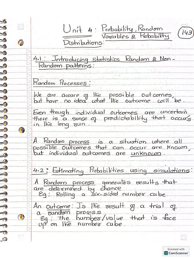 Unit 4 Notes 1 Includes Probability and | PDF