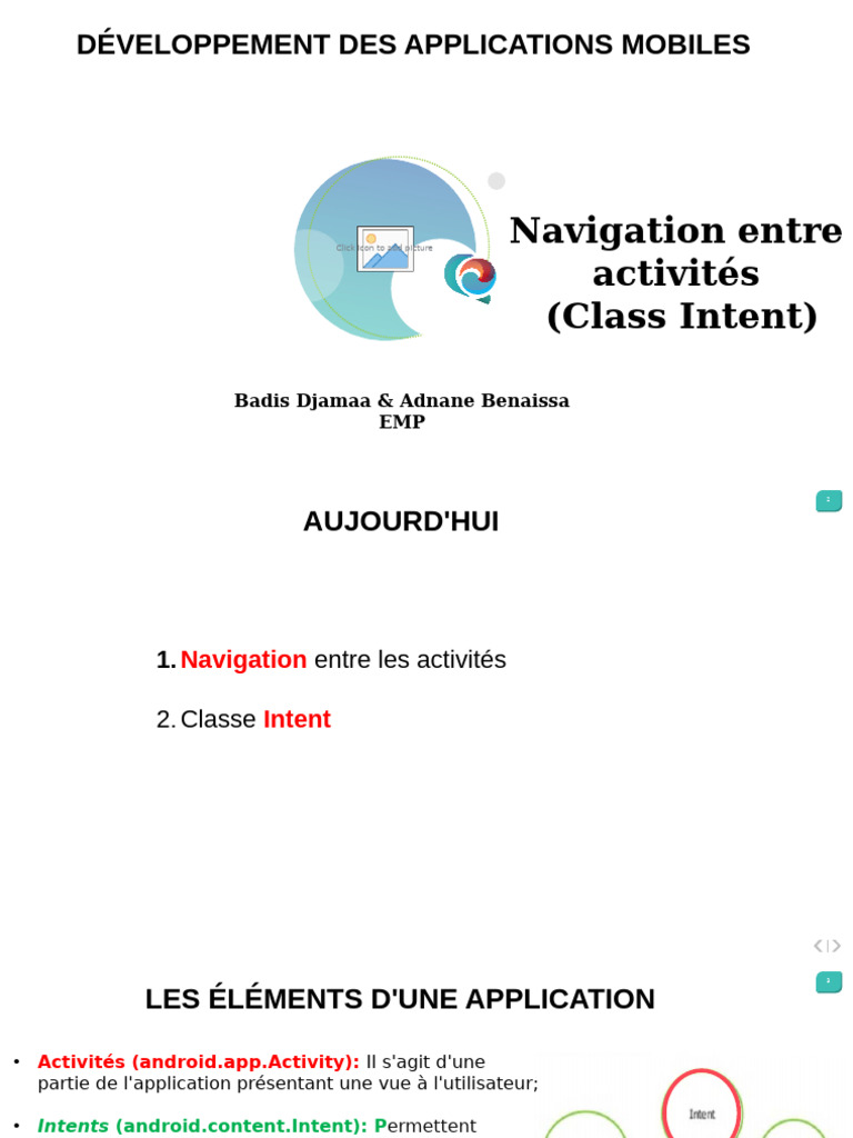 Navigation et Intents dans Android | PDF | Android (Système d ...