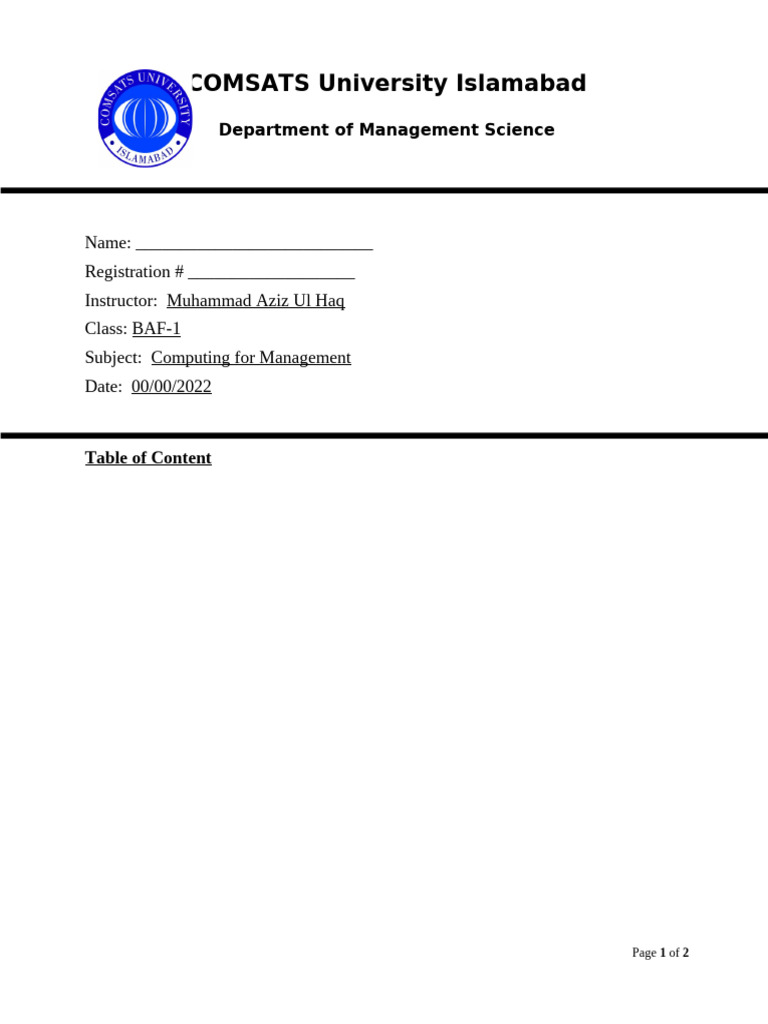 Computing for Management Overview | PDF