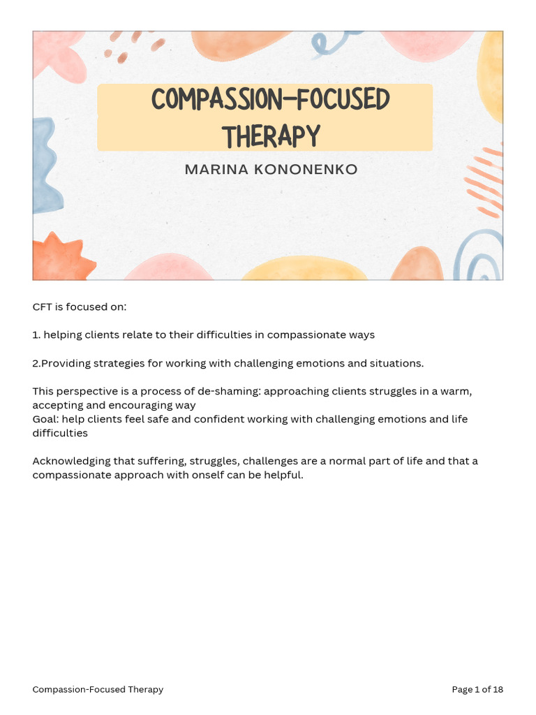 Understanding Compassion-Focused Therapy | PDF | Compassion | Emotions