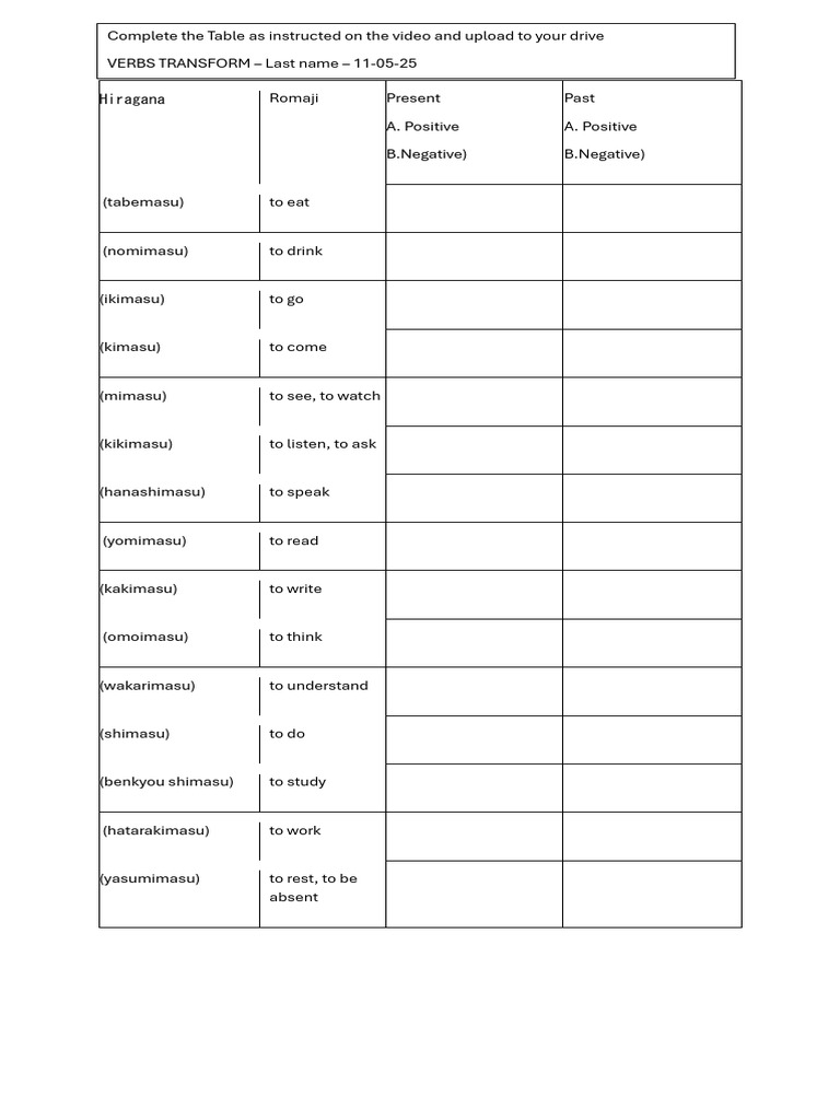 Verbs | PDF