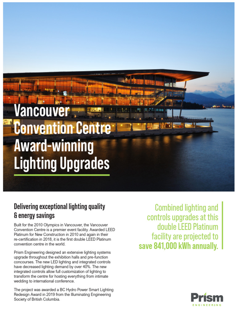 Prism Case Study Vancouver CC Award Lighting Upgrades F25 | PDF | Lighting