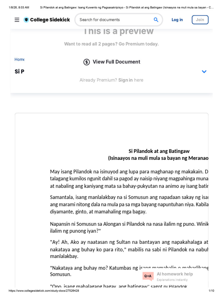 Si Pilandok at Ang Batingaw - Isang Kuwento NG Pagsasakripisyo - Si ...