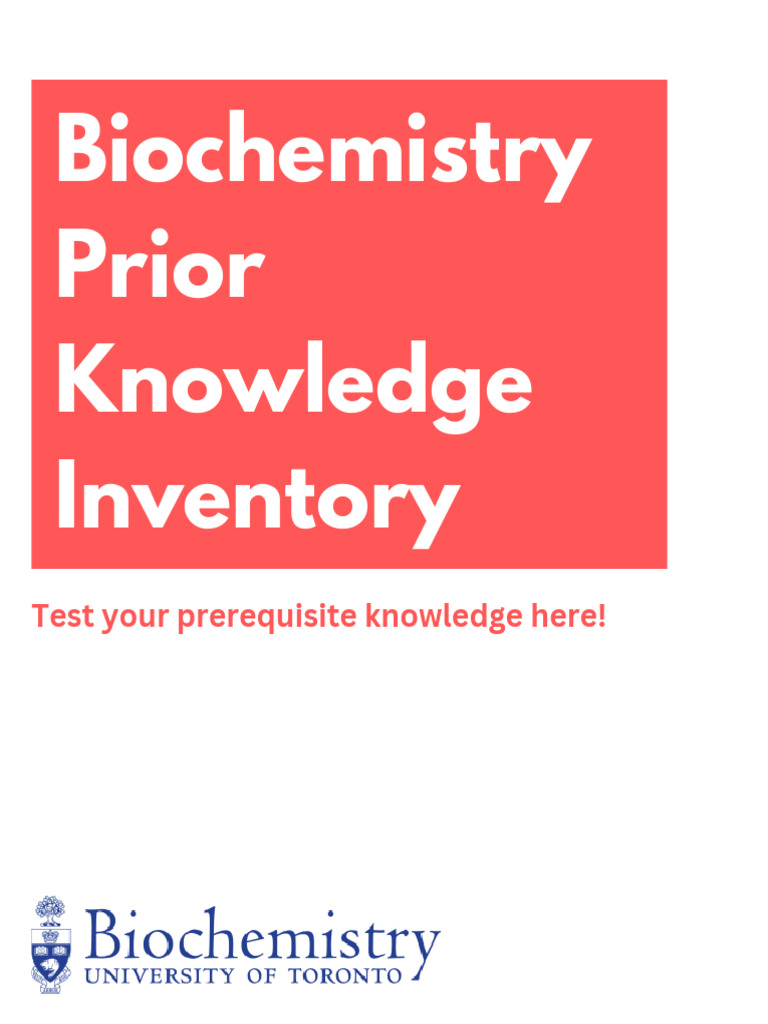 Biochemistry Prerequisite Knowledge Review | PDF | Cell Membrane | Cell ...