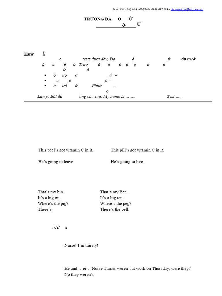 Midterm - Pron 1 Tests Vb2 k6 Abd - Deadline 26.12.2021 | PDF