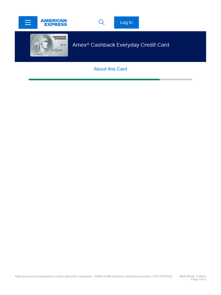 American Express - Amex® Cashback Everyday Credit Card | PDF