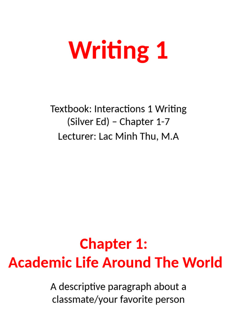 Interactions 1 - Chapter 1 | PDF