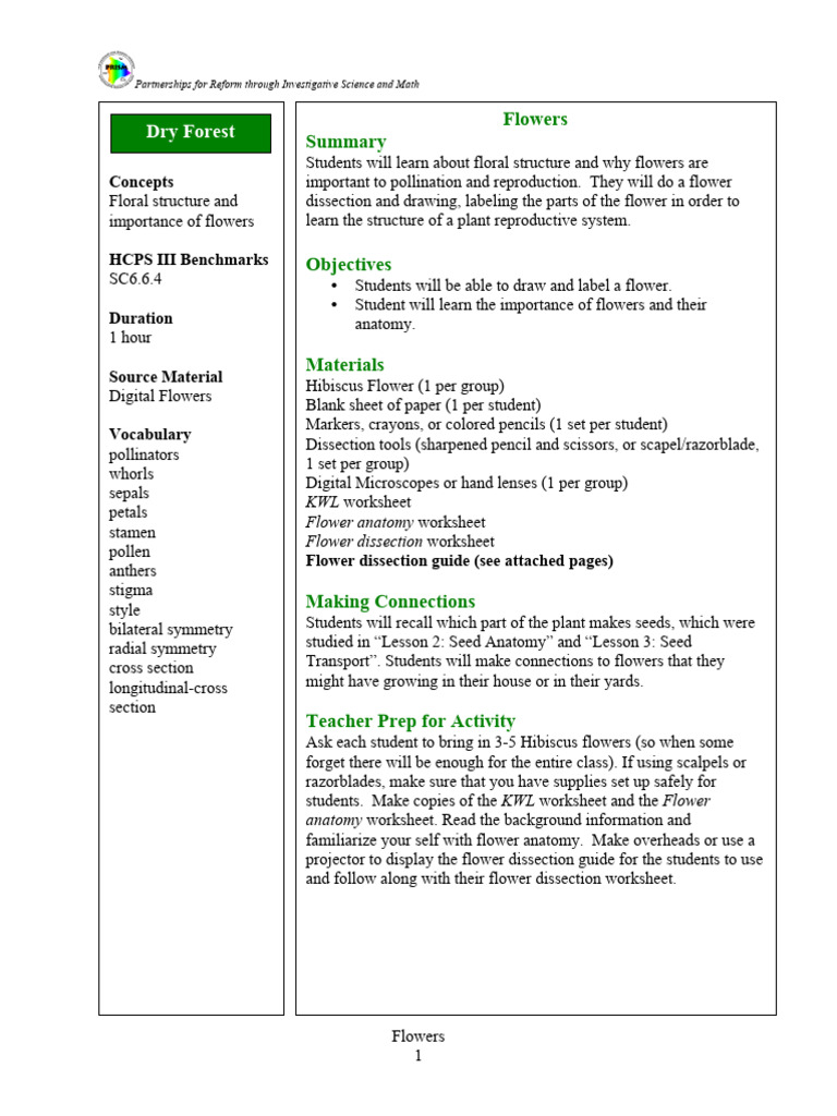 lesson5flowers-1_copy (1) | PDF | Flowers | Petal