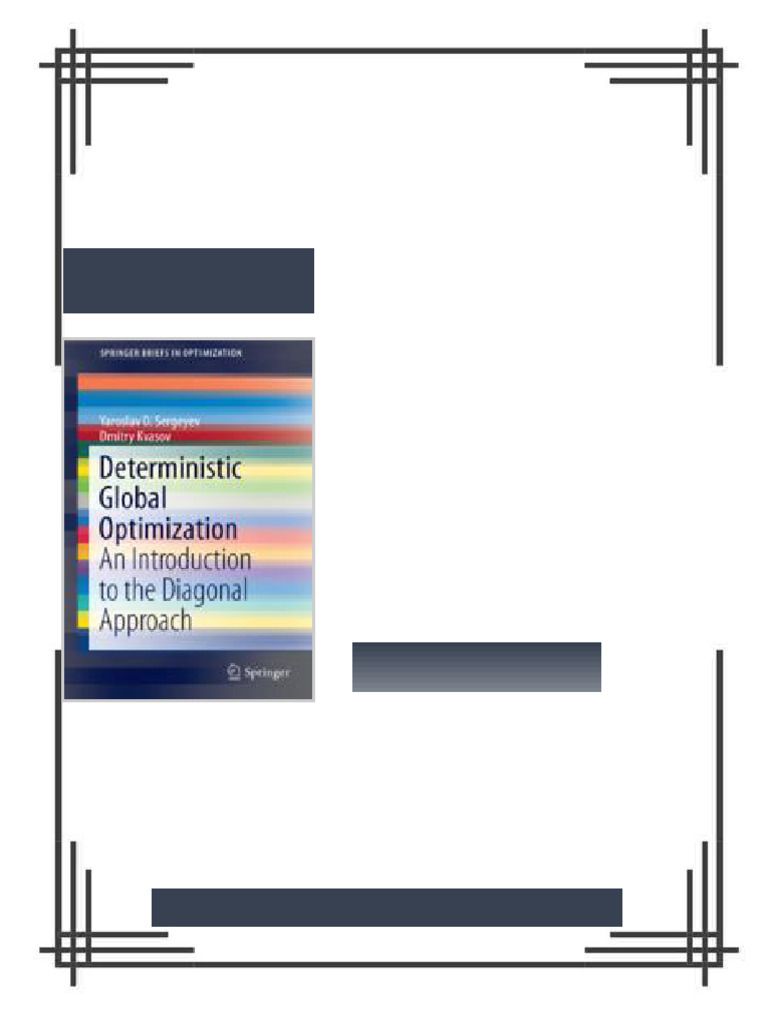Deterministic Global Optimization An Introduction to the Diagonal ...