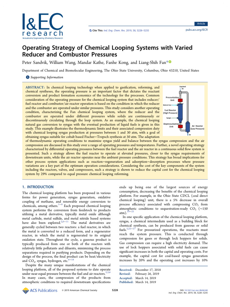 I&EC_Operating Strategy of Chemical Looping Systems With Varied Reducer ...