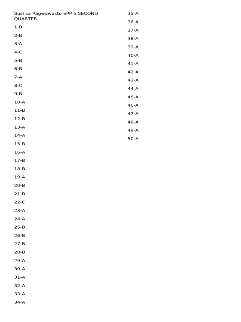 EPP 5 Science & TLE 6 Answer Key | PDF | Foods | Coral Reef
