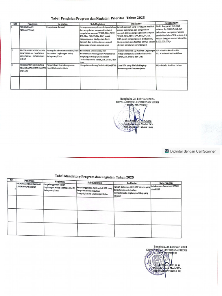 Pengisian Program Prioritas Dan Mandatory | PDF