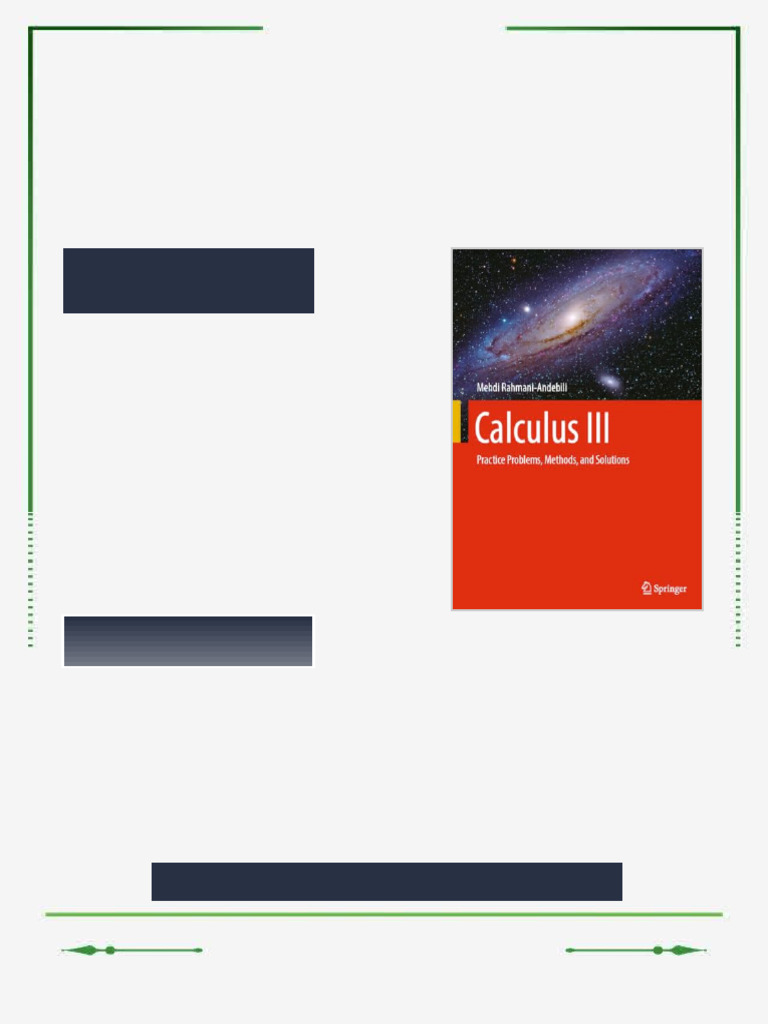 Calculus III: Practice Problems, Methods, and Solutions 1st Edition ...