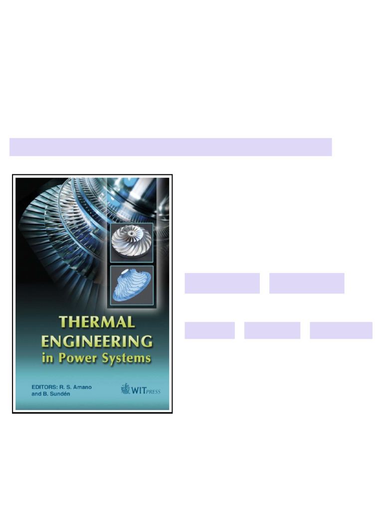 Thermal Engineering in Power Systems (Developments in Heat Transfer ...