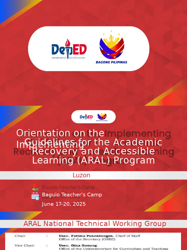ARAL Program Orientation Guidelines | PDF | Learning | Literacy