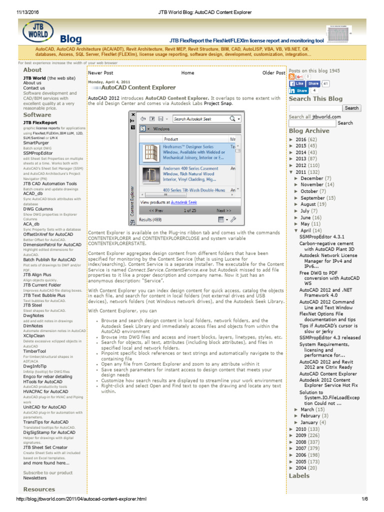AutoCAD Content Explorer Overview | PDF | Auto Cad | Computing