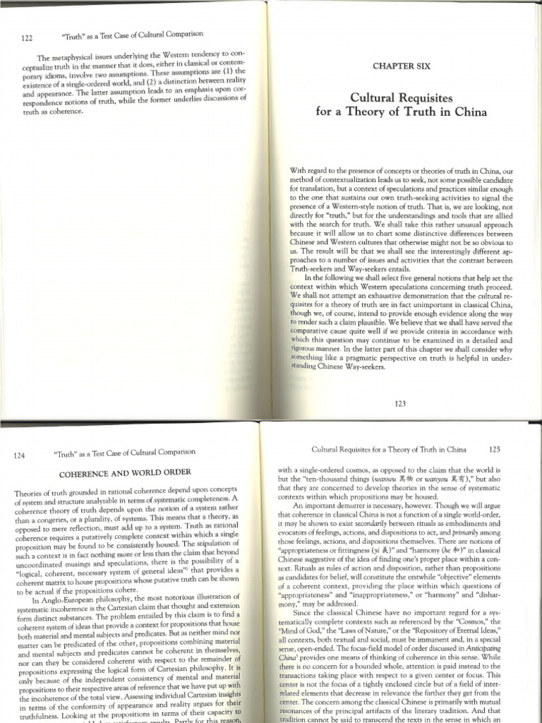 Ames, Cultural Requisites for a Theory of Truth in China1 | PDF