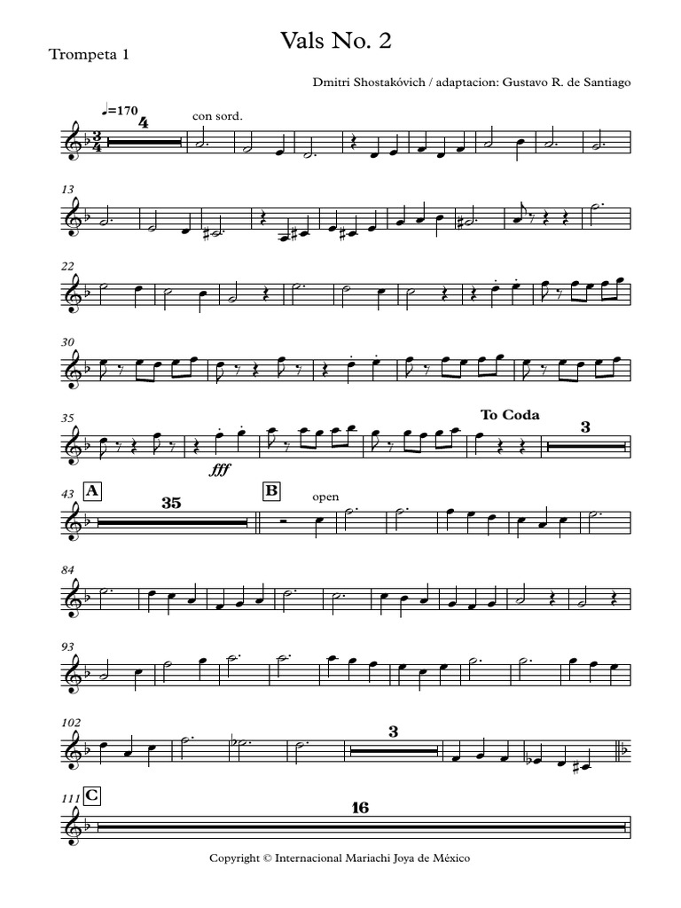 Vals No. 2 de Shostakóvich - Partition | PDF | Musicologie