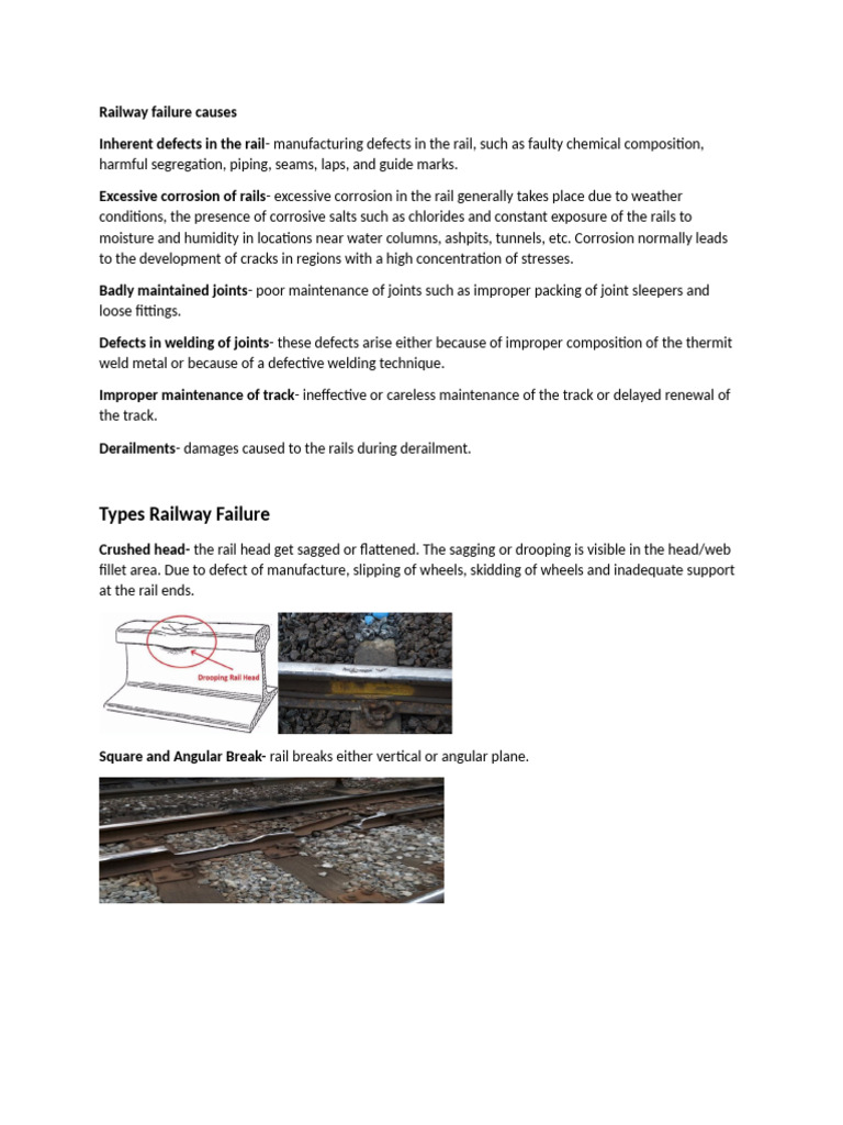 Causes of Railway Failures Explained | PDF