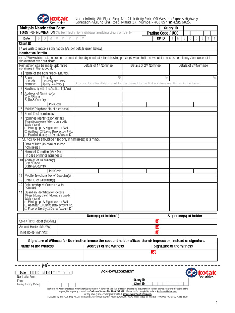 Nominee & Declaration Final 3Sep21 | PDF | Securities (Finance ...