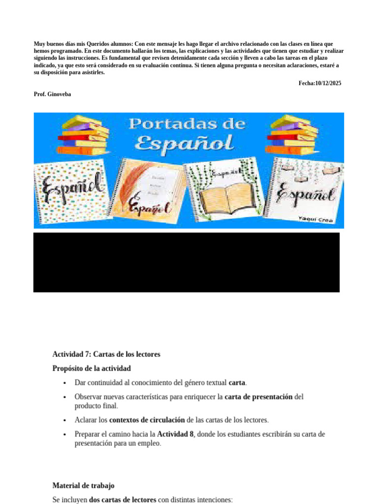 Clase Virtual Lengua Espaola 5TO a, B, C Y D | PDF | Pinturas