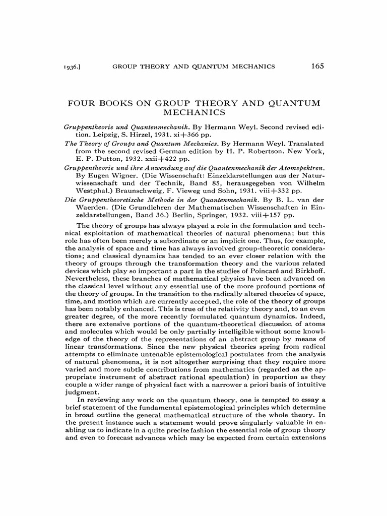 Group Theory in Quantum Mechanics | PDF | Spin (Physics) | Electron