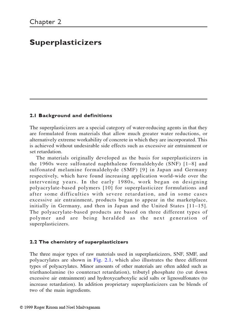 Superplasticizers in Concrete: Types & Effects | PDF | Adsorption ...