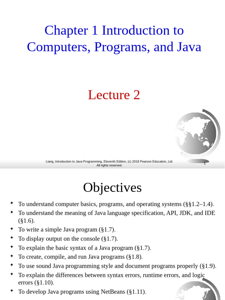 Chapter 1 Introduction to Computers, Programs, And Java_Lecture2 | PDF ...