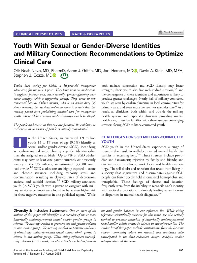 Youth With Sexual or Gender Diverse Identities And | PDF | Stress ...