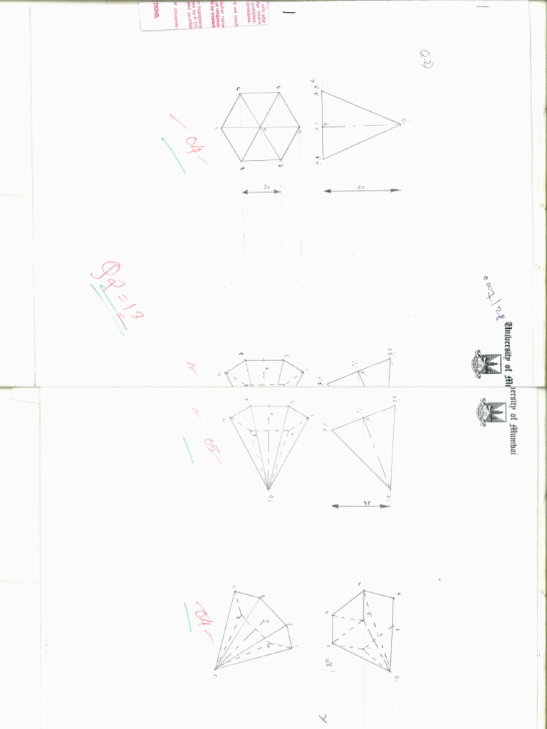 Engineering Graphics University Exam Answer Sheet | PDF