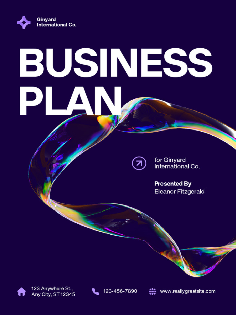 Purple and White Modern Professional Business Plan A4 Document | PDF ...