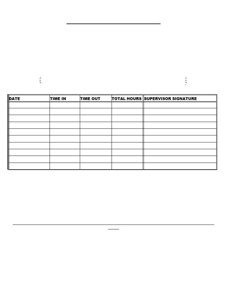 Community Service Time Sheet Template | PDF