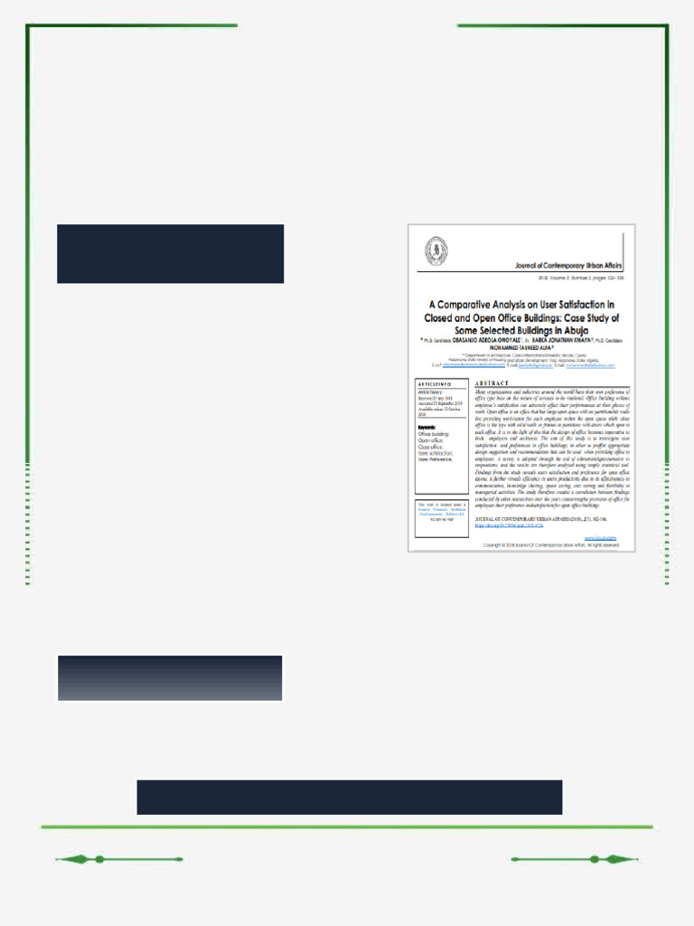 A Comparative Analysis on User Satisfaction in Closed and Open Office ...