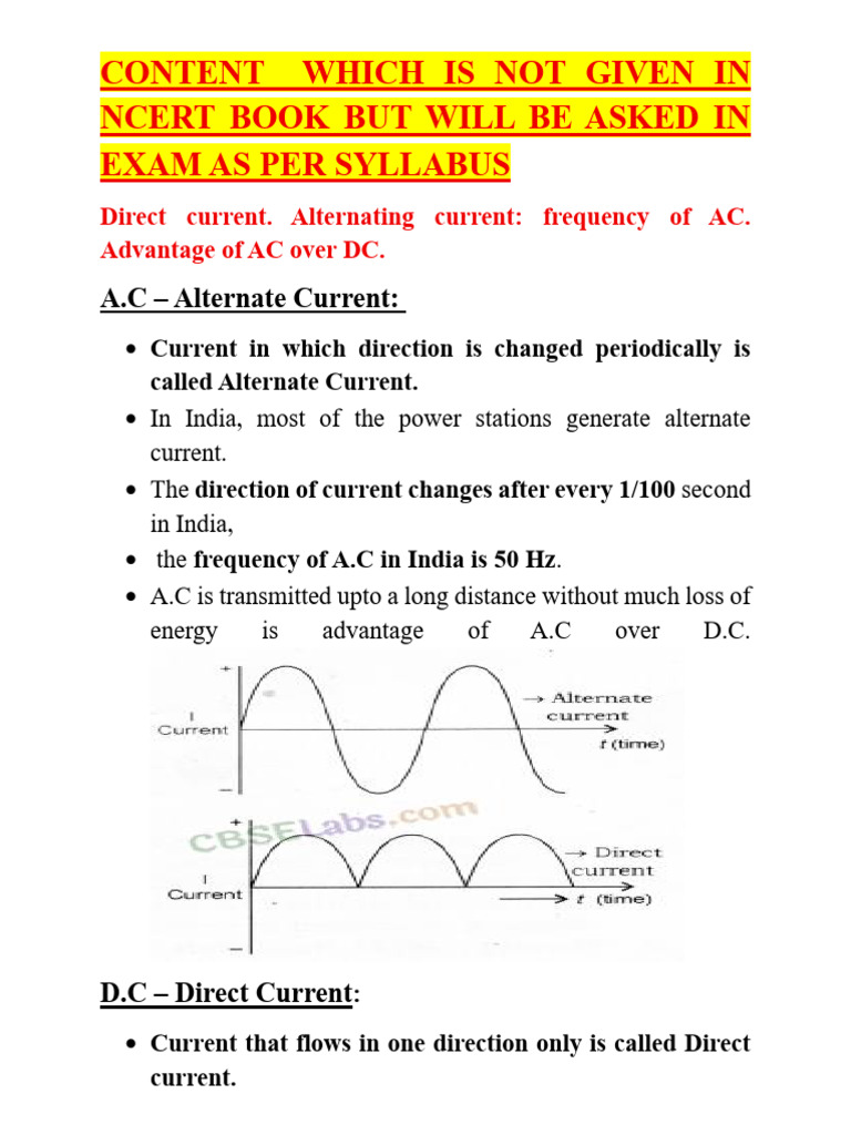 AC vs DC: Key Concepts and Exam Questions | PDF | Alternating Current ...