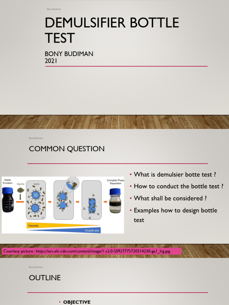 Demulsifier Bottle Test 2021 | PDF | Emulsion | Petroleum