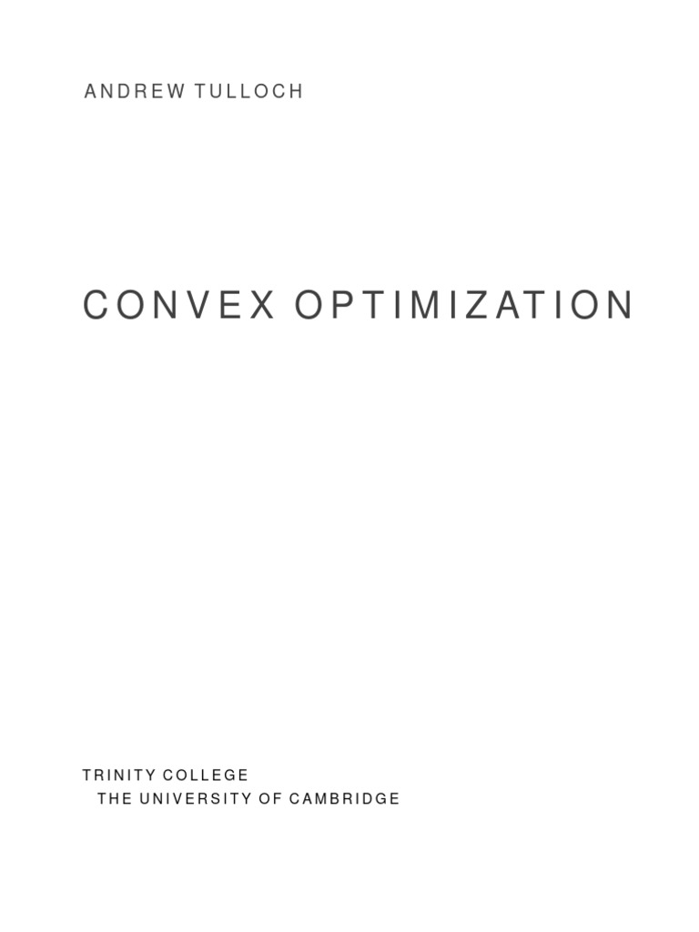 Convex Optimization Techniques Overview | PDF | Convex Set | Theorem
