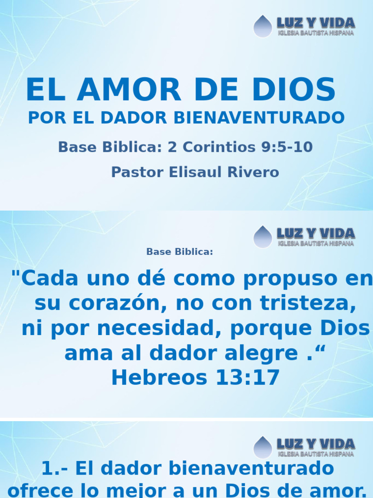 EL AMOR DE DIOS POR EL DADOR BIENAVENTURADO | PDF