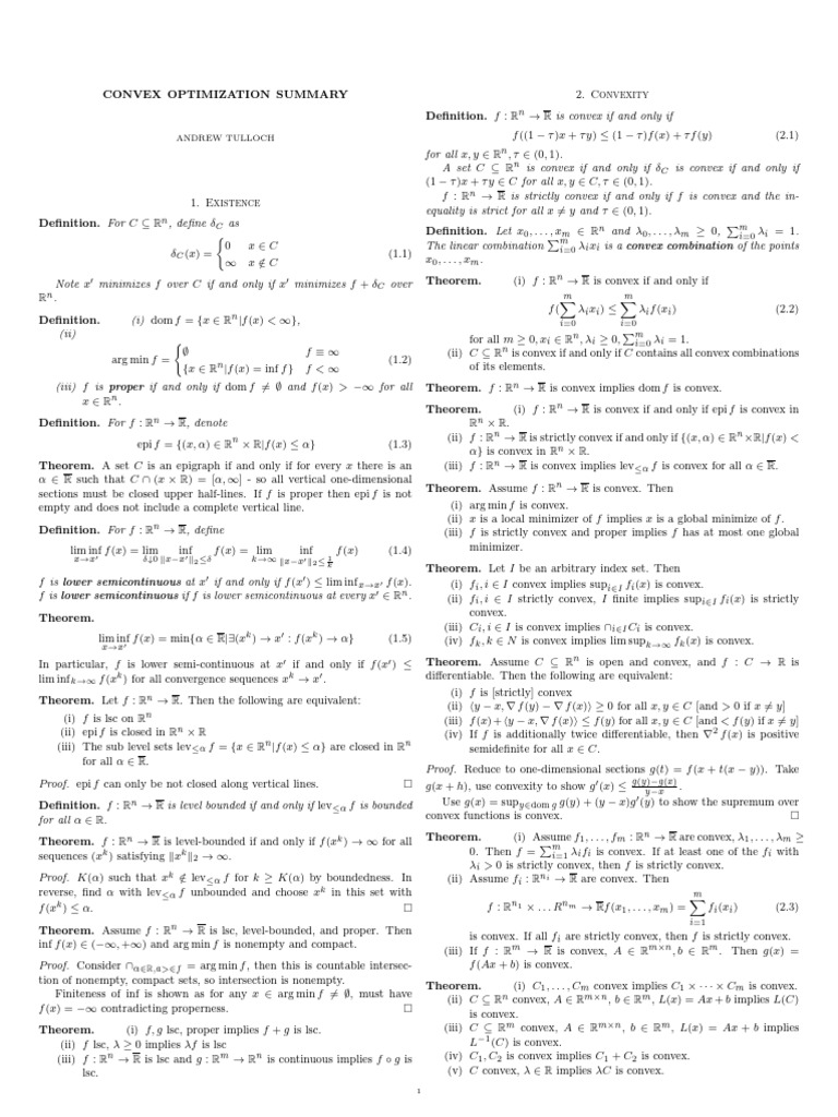 Convex Optimization Concepts Explained | PDF | Convex Set | Geometry