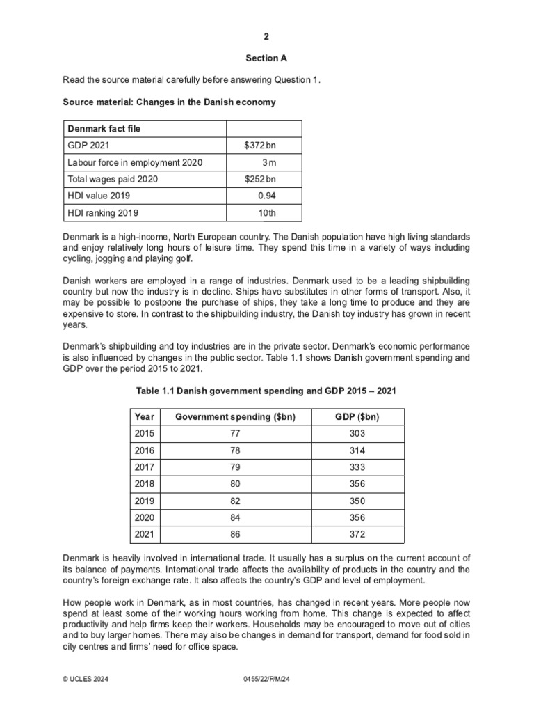 IGCSE P2 Part a Denmark Case Study (2) | PDF