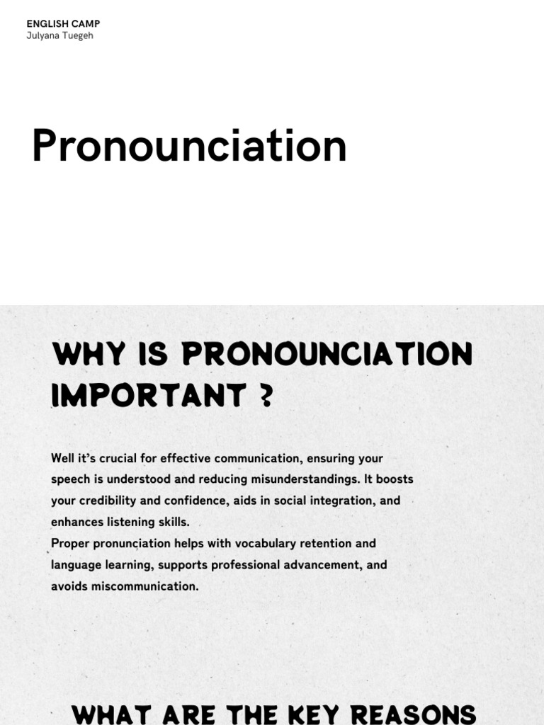 Importance of Pronunciation in English | PDF | English Language ...